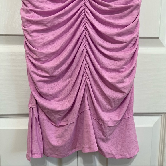 FP Movement Ruched Sleeveless Mini Dress Built-In Shorts Pink Size Large - Picture 5 of 13